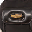 GUCCI Bamboo Mini Backpack Nylon Black Silver 003 1705 0030 Auth 155239-20