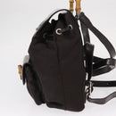 GUCCI Bamboo Mini Backpack Nylon Black Silver 003 1705 0030 Auth 155239-3