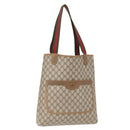 GUCCI GG Supreme Web Sherry Line Bag PVC Beige Red Green 02 003 53 Auth 155240-1