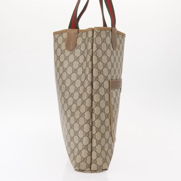 GUCCI GG Supreme Web Sherry Line Bag PVC Beige Red Green 02 003 53 Auth 155240