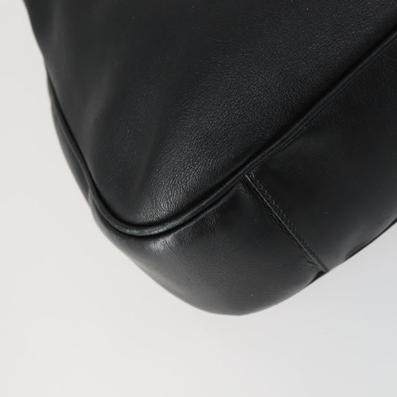 GUCCI Bamboo Hand Bag Leather 2way Black Gold 001 1577 Auth 155243