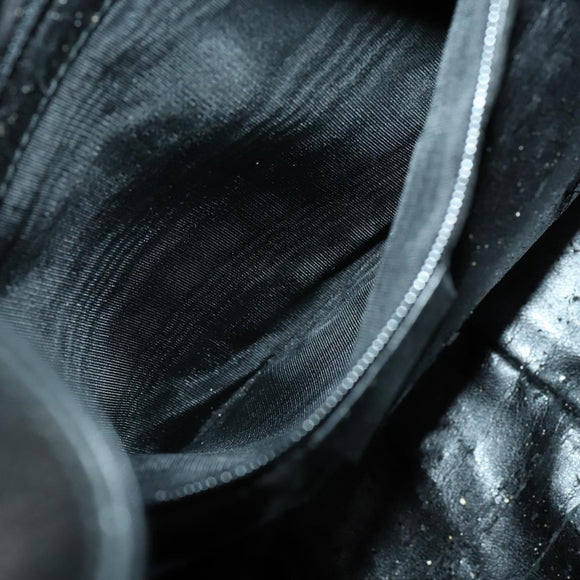 GUCCI Bamboo Hand Bag Leather 2way Black Gold 001 1577 Auth 155243