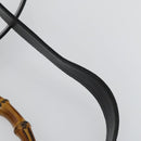 GUCCI Bamboo Hand Bag Leather 2way Black Gold 001 1577 Auth 155243-8