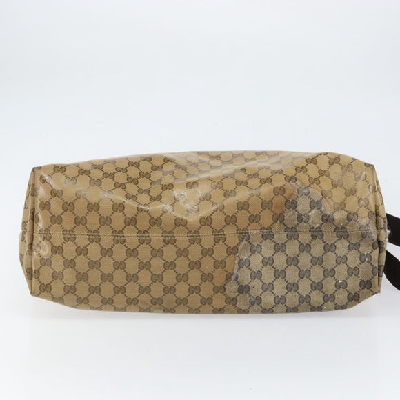 GUCCI GG Crystal Tote Bag Coated Canvas Brown 257298 Auth 155244