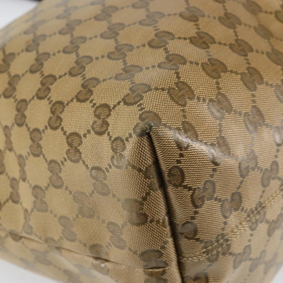 GUCCI GG Crystal Tote Bag Coated Canvas Brown 257298 Auth 155244