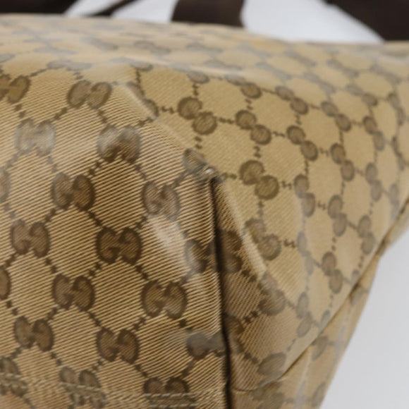 GUCCI GG Crystal Tote Bag Coated Canvas Brown 257298 Auth 155244