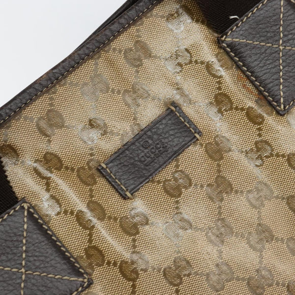 GUCCI GG Crystal Tote Bag Coated Canvas Brown 257298 Auth 155244