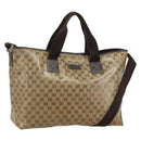 GUCCI GG Crystal Tote Bag Coated Canvas Brown 257298 Auth 155244-1