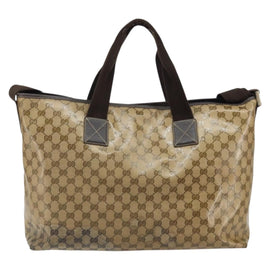 GUCCI GG Crystal Tote Bag Coated Canvas Brown 257298 Auth 155244 - 0