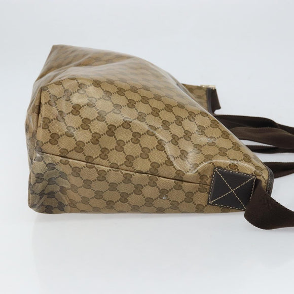 GUCCI GG Crystal Tote Bag Coated Canvas Brown 257298 Auth 155244
