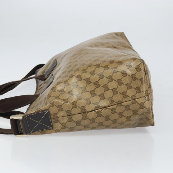 GUCCI GG Crystal Tote Bag Coated Canvas Brown 257298 Auth 155244