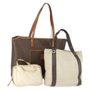 CELINE Bvlgari Salvatore Ferragamo Macadam Bag PVC 3 Set Brown Auth 155245-1
