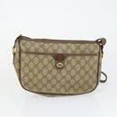 GUCCI GG Canvas GG Plus Sherry Line Bag PVC 3 Set Beige Navy Auth 155246-16