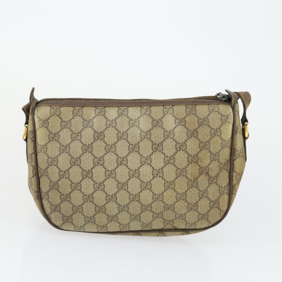 GUCCI GG Canvas GG Plus Sherry Line Bag PVC 3 Set Beige Navy Auth 155246