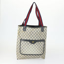 GUCCI GG Canvas GG Plus Sherry Line Bag PVC 3 Set Beige Navy Auth 155246-2