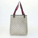 GUCCI GG Canvas GG Plus Sherry Line Bag PVC 3 Set Beige Navy Auth 155246-3