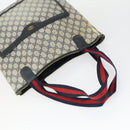 GUCCI GG Canvas GG Plus Sherry Line Bag PVC 3 Set Beige Navy Auth 155246-5