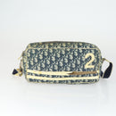 Christian Dior Trotter Honeycomb Canvas Bag PVC 2 Set Navy Beige Auth 155247-2