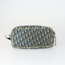 Christian Dior Trotter Honeycomb Canvas Bag PVC 2 Set Navy Beige Auth 155247-3