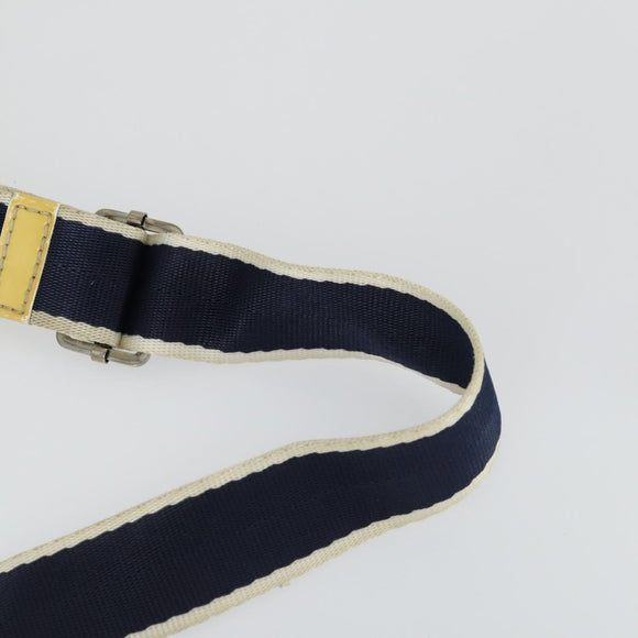 Christian Dior Trotter Honeycomb Canvas Bag PVC 2 Set Navy Beige Auth 155247