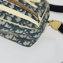 Christian Dior Trotter Honeycomb Canvas Bag PVC 2 Set Navy Beige Auth 155247-8