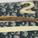 Christian Dior Trotter Honeycomb Canvas Bag PVC 2 Set Navy Beige Auth 155247-9