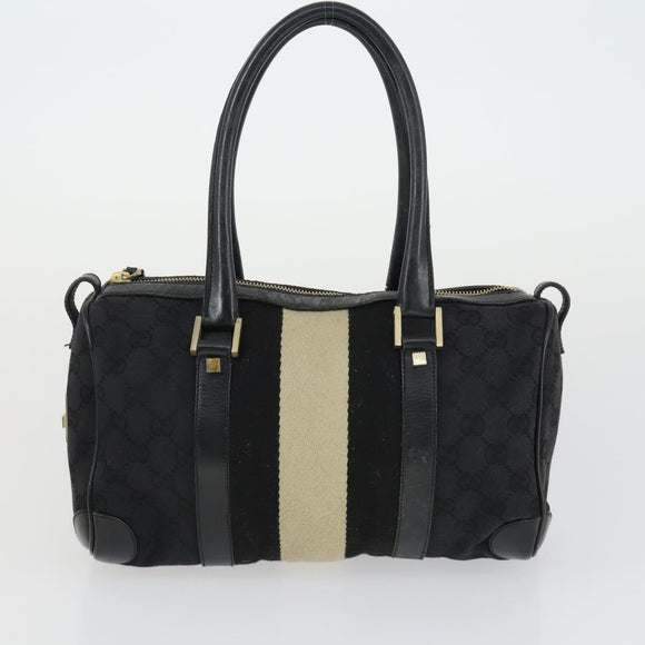 GUCCI Bag Leather Canvas Suede 5 Set Brown Black Auth 155250