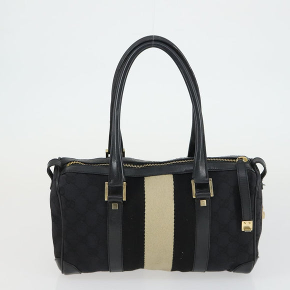 GUCCI Bag Leather Canvas Suede 5 Set Brown Black Auth 155250
