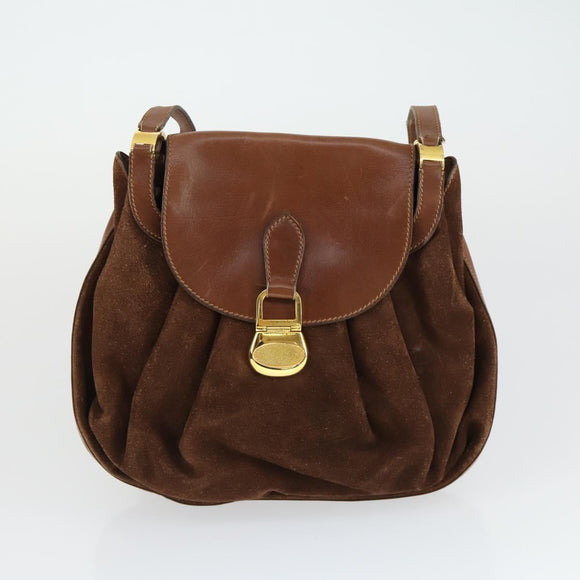 GUCCI Bag Leather Canvas Suede 5 Set Brown Black Auth 155250
