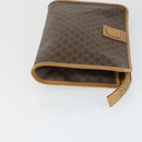 CELINE Macadam Canvas Clutch Bag PVC Leather 2 Set Brown Red Auth 155251-11