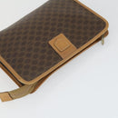 CELINE Macadam Canvas Clutch Bag PVC Leather 2 Set Brown Red Auth 155251-12
