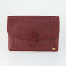 CELINE Macadam Canvas Clutch Bag PVC Leather 2 Set Brown Red Auth 155251-2