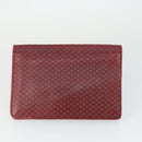 CELINE Macadam Canvas Clutch Bag PVC Leather 2 Set Brown Red Auth 155251-3