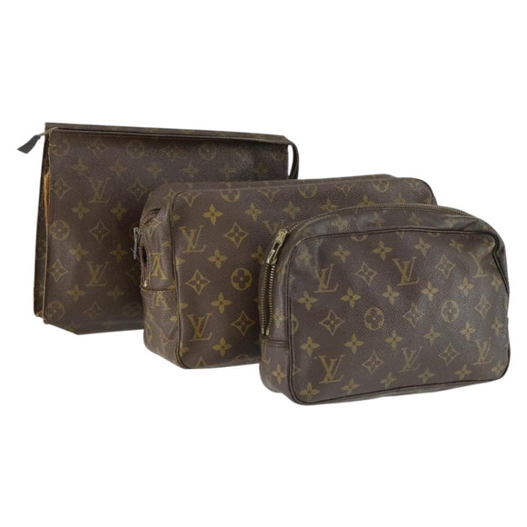 LOUIS VUITTON Monogram Clutch Bag 3 Set LV Auth 155252