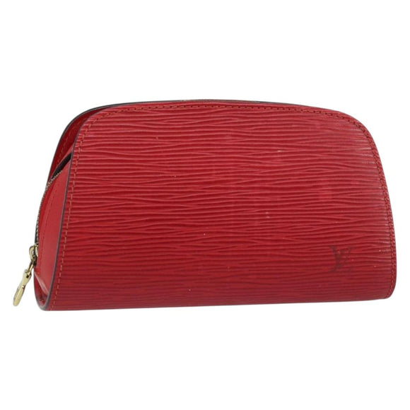 LOUIS VUITTON Epi Dauphine PM Pouch Castilian Red M48447 LV Auth 155284