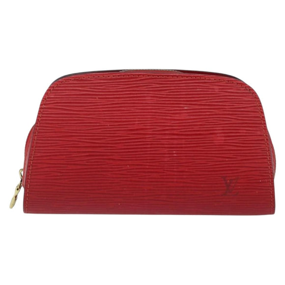 LOUIS VUITTON Epi Dauphine PM Pouch Castilian Red M48447 LV Auth 155284