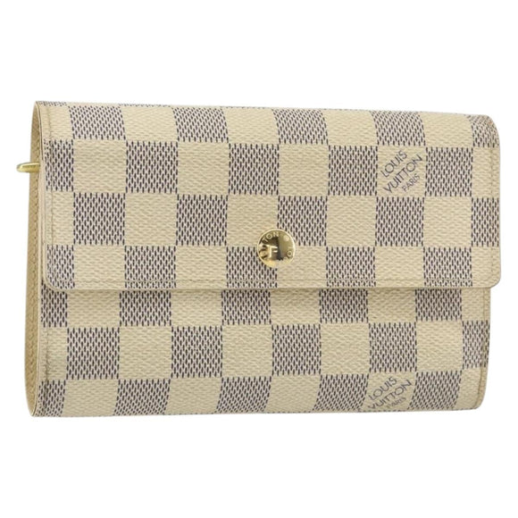 LOUIS VUITTON Damier Azur Portefeuille Alexandra Wallet N63068 LV Auth 155285