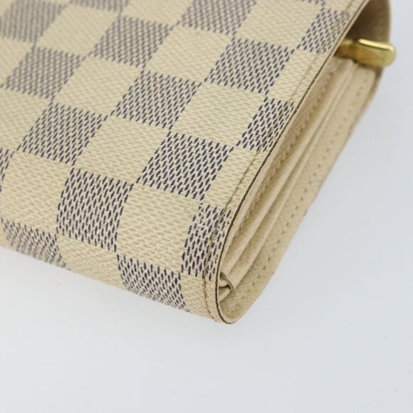 LOUIS VUITTON Damier Azur Portefeuille Alexandra Wallet N63068 LV Auth 155285