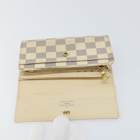 LOUIS VUITTON Damier Azur Portefeuille Alexandra Wallet N63068 LV Auth 155285