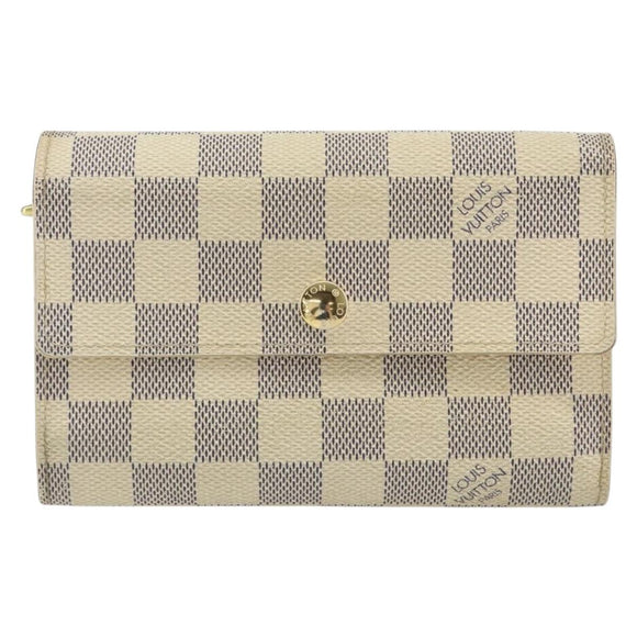 LOUIS VUITTON Damier Azur Portefeuille Alexandra Wallet N63068 LV Auth 155285