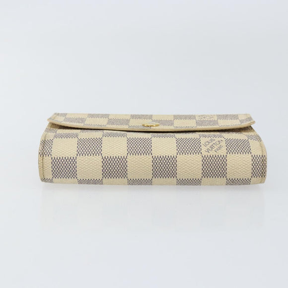 LOUIS VUITTON Damier Azur Portefeuille Alexandra Wallet N63068 LV Auth 155285