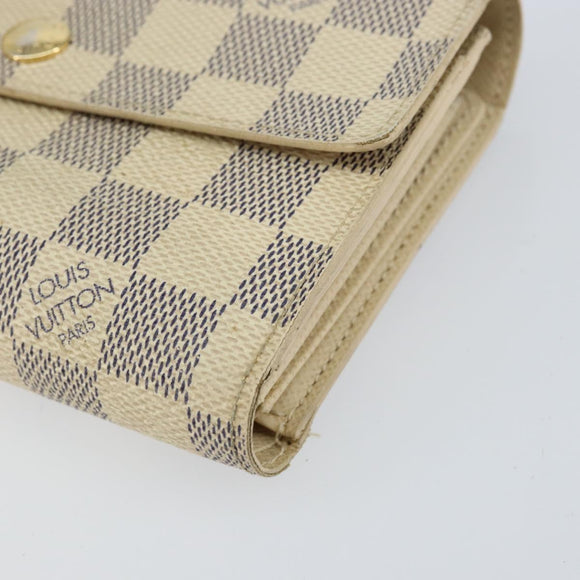 LOUIS VUITTON Damier Azur Portefeuille Alexandra Wallet N63068 LV Auth 155285