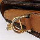 CELINE Macadam Canvas Shoulder Bag PVC Leather Brown Gold Auth 155288-10