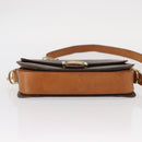 CELINE Macadam Canvas Shoulder Bag PVC Leather Brown Gold Auth 155288-11