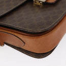 CELINE Macadam Canvas Shoulder Bag PVC Leather Brown Gold Auth 155288-12