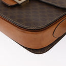 CELINE Macadam Canvas Shoulder Bag PVC Leather Brown Gold Auth 155288-13