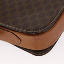 CELINE Macadam Canvas Shoulder Bag PVC Leather Brown Gold Auth 155288-14