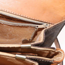 CELINE Macadam Canvas Shoulder Bag PVC Leather Brown Gold Auth 155288-25