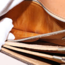 CELINE Macadam Canvas Shoulder Bag PVC Leather Brown Gold Auth 155288-26