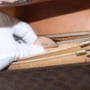 CELINE Macadam Canvas Shoulder Bag PVC Leather Brown Gold Auth 155288-27